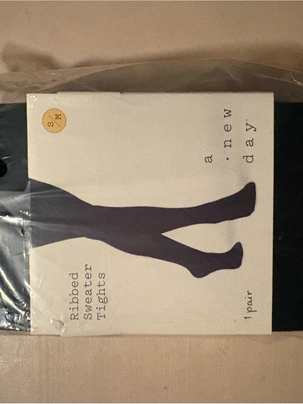 a new day Black Ribbed Sweater Tights
